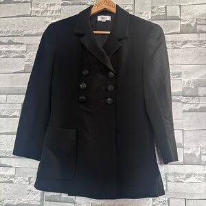 100% PURE WOOL Biba Black Double-Breasted Women's Blazer